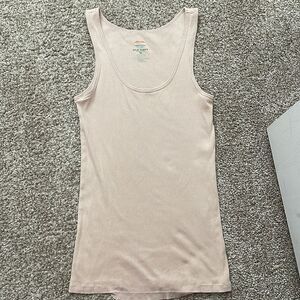Old Navy Cream Fitted Sleeveless Tank Top